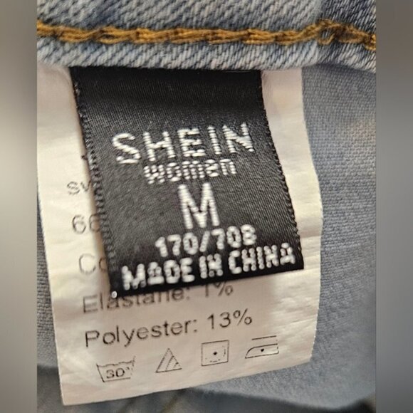 SHEIN SXY Drawstring Side Denim Shorts - Picture 15 of 16